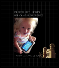 In 2030,  she'll begin her campus experience